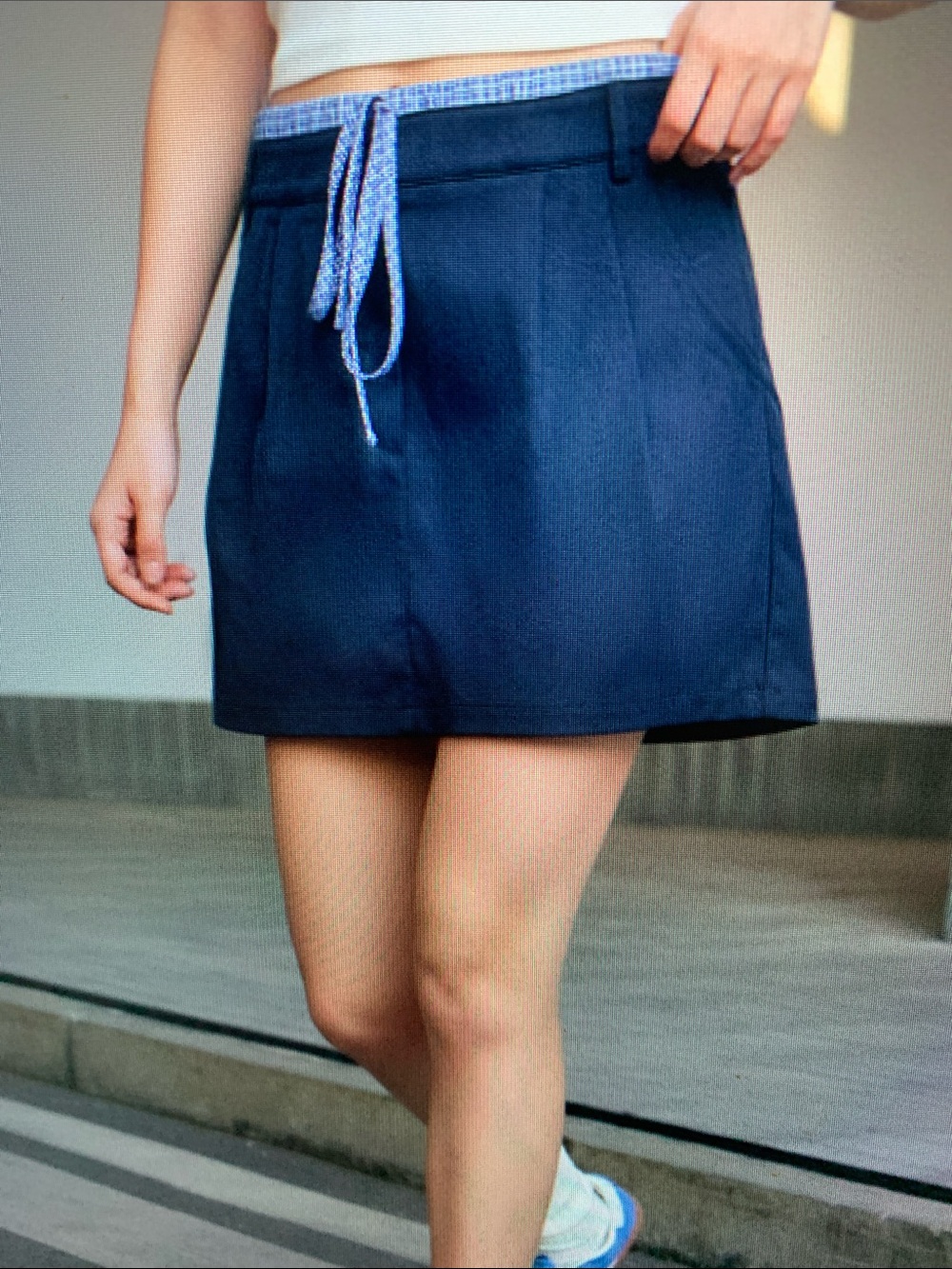 Women's Navy Casual Drawstring Shorts